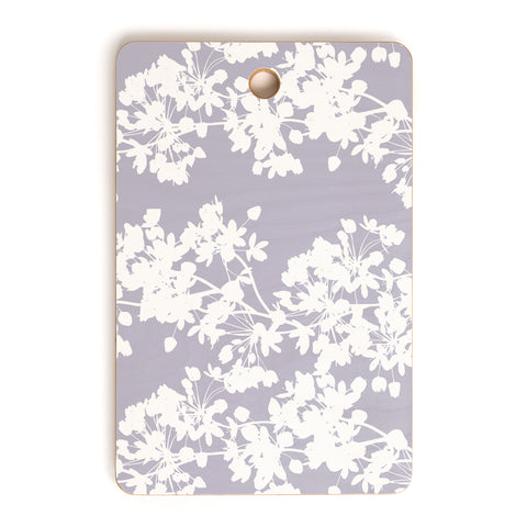 Emanuela Carratoni Delicate Floral Pattern on Lilac Cutting Board Rectangle