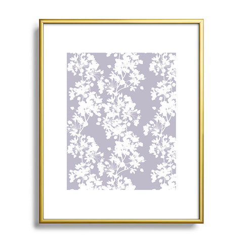 Emanuela Carratoni Delicate Floral Pattern on Lilac Metal Framed Art Print