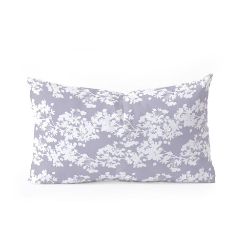 Emanuela Carratoni Delicate Floral Pattern on Lilac Oblong Throw Pillow