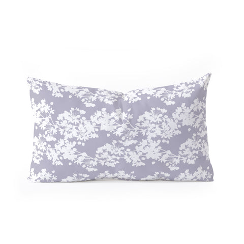 Emanuela Carratoni Delicate Floral Pattern on Lilac Oblong Throw Pillow