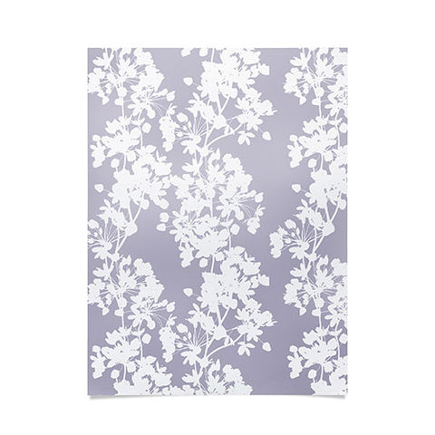 Emanuela Carratoni Delicate Floral Pattern on Lilac Poster
