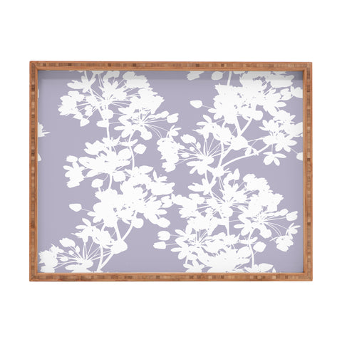 Emanuela Carratoni Delicate Floral Pattern on Lilac Rectangular Tray