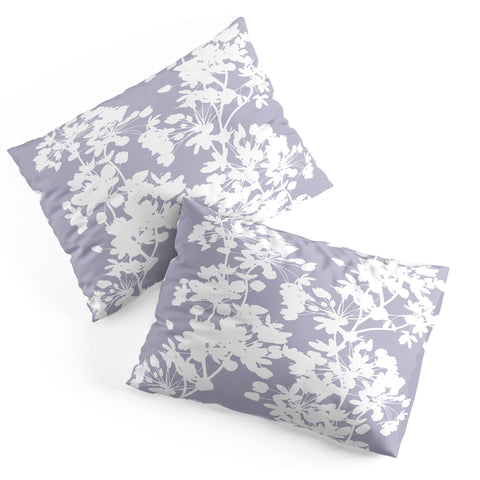 Emanuela Carratoni Delicate Floral Pattern on Lilac Pillow Shams