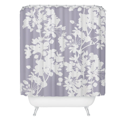 Emanuela Carratoni Delicate Floral Pattern on Lilac Shower Curtain
