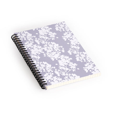 Emanuela Carratoni Delicate Floral Pattern on Lilac Spiral Notebook
