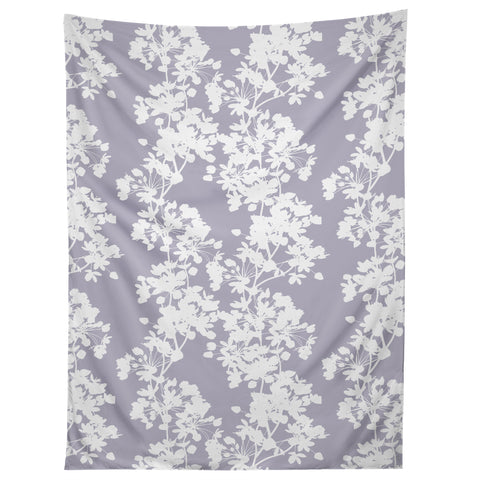 Emanuela Carratoni Delicate Floral Pattern on Lilac Tapestry