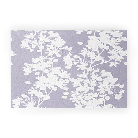 Emanuela Carratoni Delicate Floral Pattern on Lilac Welcome Mat