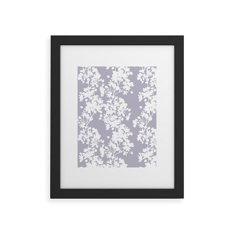 Emanuela Carratoni Delicate Floral Pattern on Lilac Framed Art Print