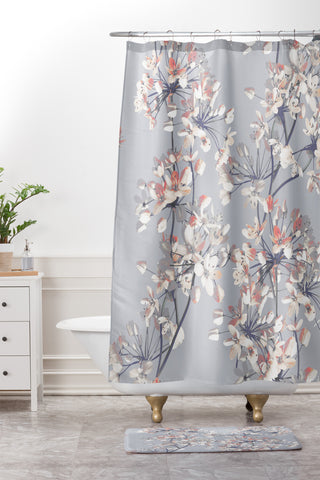 Emanuela Carratoni Delicate Floral Pattern Shower Curtain And Mat