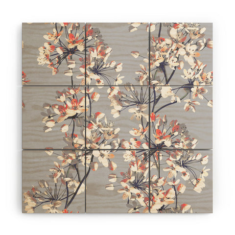 Emanuela Carratoni Delicate Floral Pattern Wood Wall Mural
