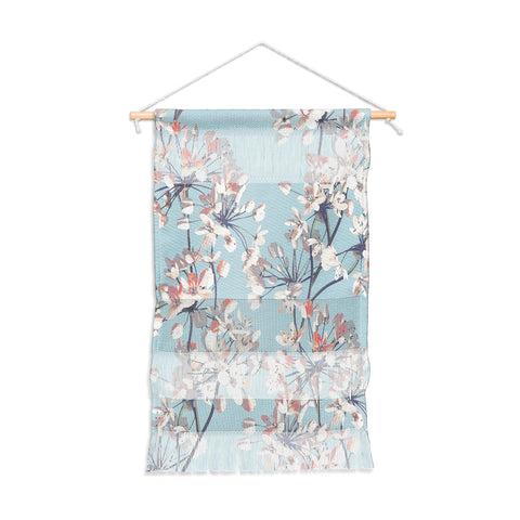 Emanuela Carratoni Delicate Flowers Pattern on Light Blue Wall Hanging Portrait