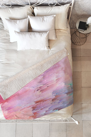 Emanuela Carratoni Delicate Glitches Fleece Throw Blanket