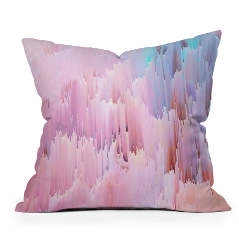 Emanuela Carratoni Delicate Glitches Throw Pillow