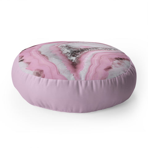 Emanuela Carratoni Delicate Pink Agate Floor Pillow Round