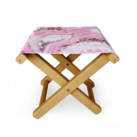 Emanuela Carratoni Delicate Pink Agate Folding Stool