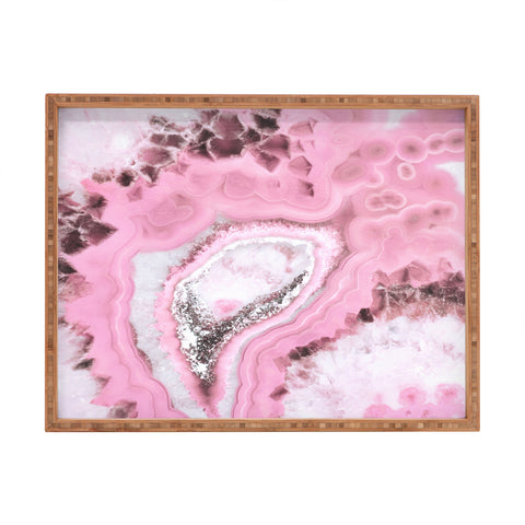 Emanuela Carratoni Delicate Pink Agate Rectangular Tray