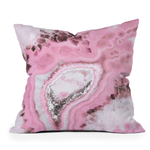 Emanuela Carratoni Delicate Pink Agate Throw Pillow