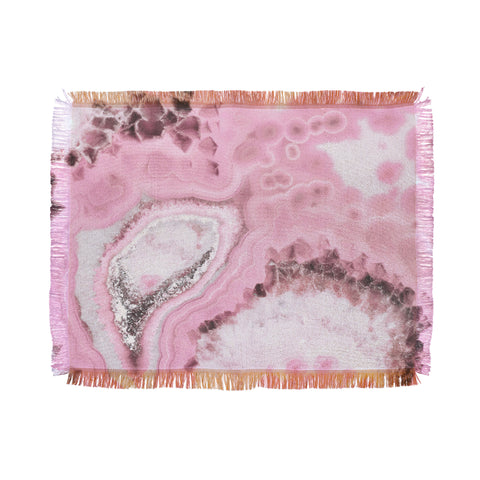 Emanuela Carratoni Delicate Pink Agate Throw Blanket