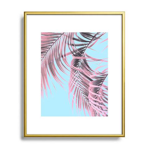 Emanuela Carratoni Delicate Pink Palms Metal Framed Art Print