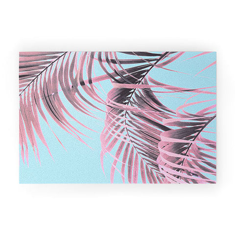 Emanuela Carratoni Delicate Pink Palms Welcome Mat