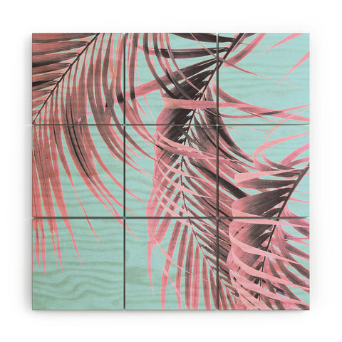Emanuela Carratoni Delicate Pink Palms Wood Wall Mural