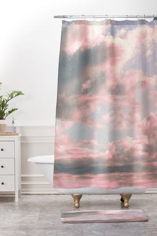 Emanuela Carratoni Delicate Sky Shower Curtain And Mat