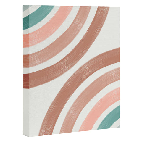Emanuela Carratoni Double Retro Rainbows Art Canvas