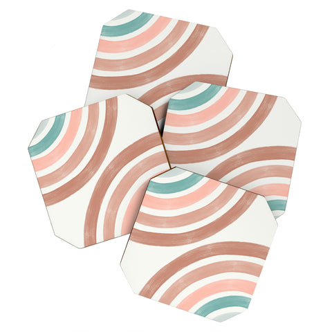 Emanuela Carratoni Double Retro Rainbows Coaster Set