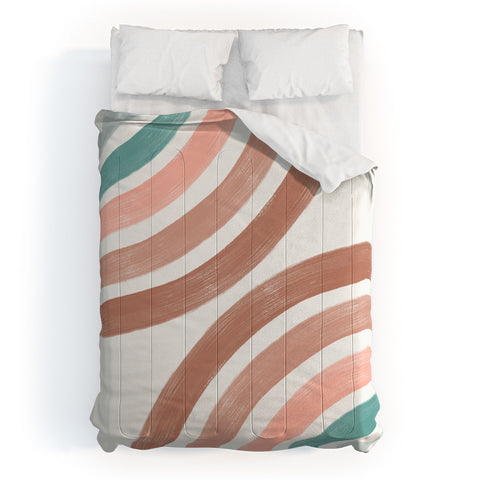 Emanuela Carratoni Double Retro Rainbows Comforter