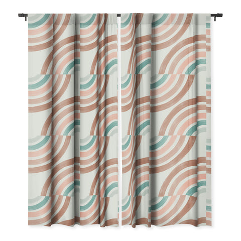 Emanuela Carratoni Double Retro Rainbows Blackout Window Curtain