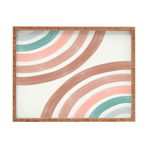 Emanuela Carratoni Double Retro Rainbows Rectangular Tray