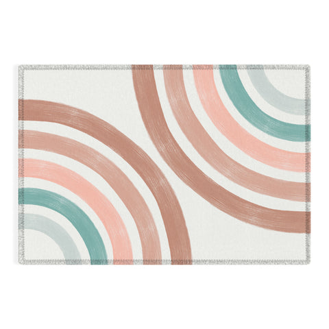 Emanuela Carratoni Double Retro Rainbows Outdoor Rug