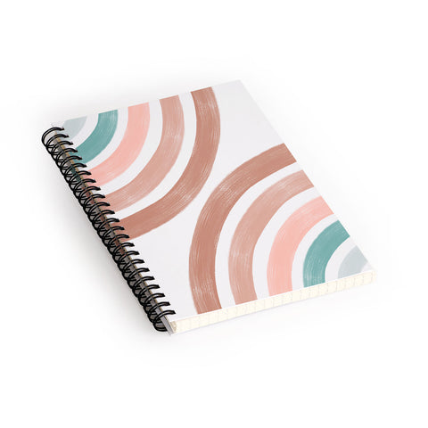 Emanuela Carratoni Double Retro Rainbows Spiral Notebook