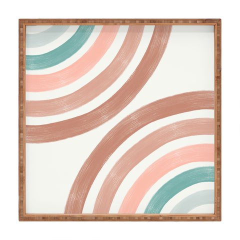 Emanuela Carratoni Double Retro Rainbows Square Tray