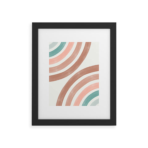 Emanuela Carratoni Double Retro Rainbows Framed Art Print