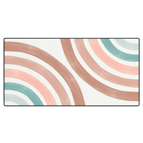 Emanuela Carratoni Double Retro Rainbows Desk Mat