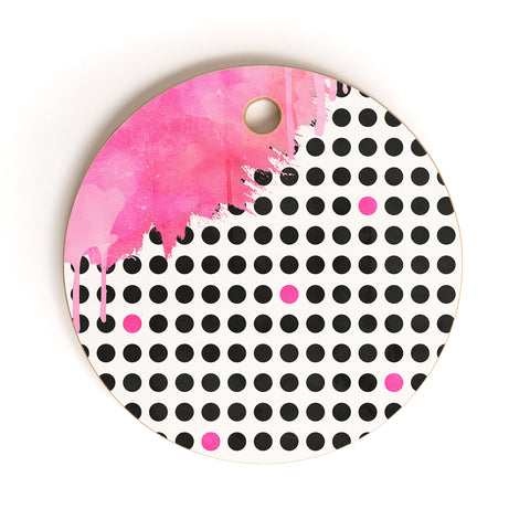 Emanuela Carratoni Dripped Polka Dots Cutting Board Round