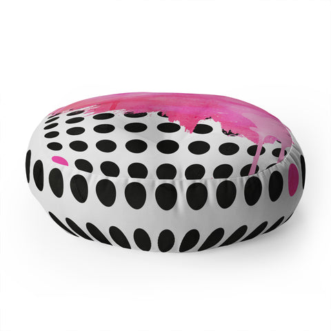 Emanuela Carratoni Dripped Polka Dots Floor Pillow Round