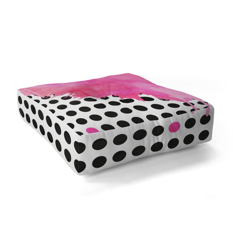 Emanuela Carratoni Dripped Polka Dots Floor Pillow Square