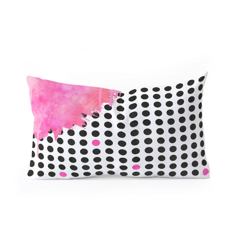 Emanuela Carratoni Dripped Polka Dots Oblong Throw Pillow