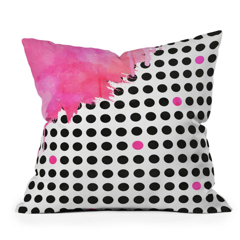 Emanuela Carratoni Dripped Polka Dots Throw Pillow