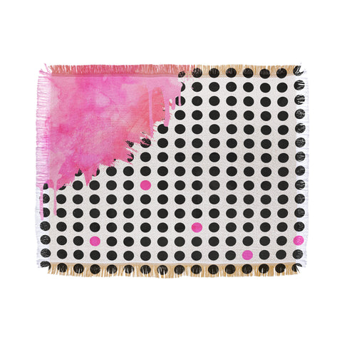 Emanuela Carratoni Dripped Polka Dots Throw Blanket