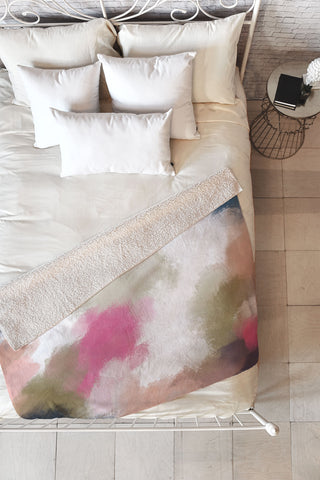 Emanuela Carratoni Earth Tones Fleece Throw Blanket