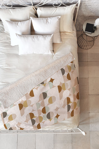 Emanuela Carratoni Earthnware Geometry Fleece Throw Blanket