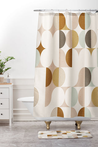 Emanuela Carratoni Earthnware Geometry Shower Curtain And Mat