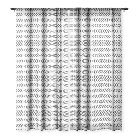 Emanuela Carratoni Ethnic Painted Pattern Sheer Window Curtain