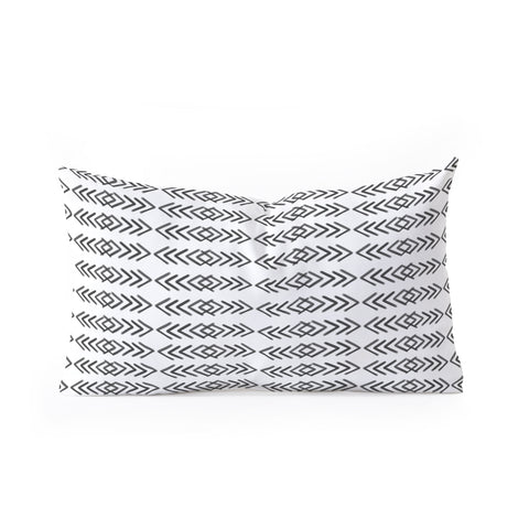 Emanuela Carratoni Ethnic Painted Pattern Oblong Throw Pillow