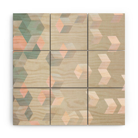 Emanuela Carratoni Exagonal Geometry Wood Wall Mural