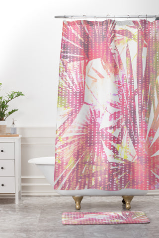 Emanuela Carratoni Fan Palms Theme Shower Curtain And Mat