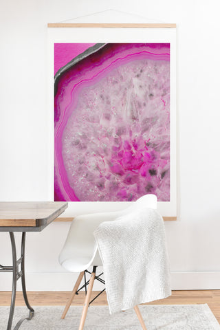 Emanuela Carratoni Fashion Pink Agate Art Print And Hanger